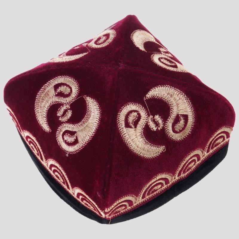 Ethnic Styles Embroidered Velvets Hat Cultural Enthusiasts Hat Unique Styles Hat for Fashion Enthusiasts