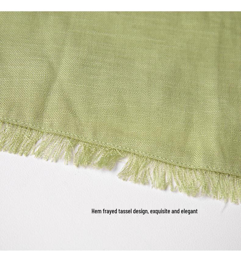 Women's 2025 Spring/Summer French Tassel Spaghetti Strap Tencel Linen Beach Dress