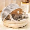 Four Seasons Universal Semi-Enclosed Cat Bed - Warm, Removable, High-Value Cradle Nest Sofa for Pets