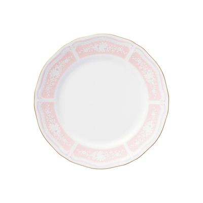 Fine Porcelain Lacewood Gold Medium Plate, Pink, Diameter: Approx. 18.1cm, Height: Approx. 2cm, 1507-4L/94415