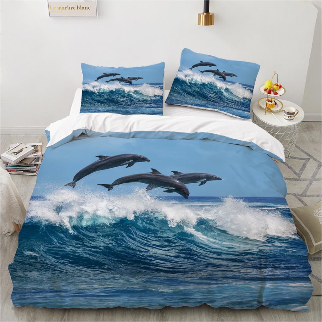 3D Animal Bedding Set - Giraffes Mountains Grassland Quilt Cover Twin/King Size, 2/3PCS Soft Polyester Bed Linen, Durable & Fade