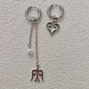 Fashion Heart Star Pendant Asymmetrical Earrings For Women Simple Geometric Circular Ear Buckle Jewelry Accessories Gift