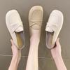 Fashion Classic Woman Square Closed Toe Slippers Summer Mules Flat Shoes Fashion Pu Leather Casual Sandals Women Wedding Shoes De Mujer