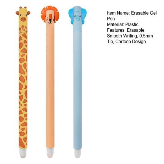 3 Erasable Ink Gel Pens Cartoon Pcs Refillable Pens for Girls