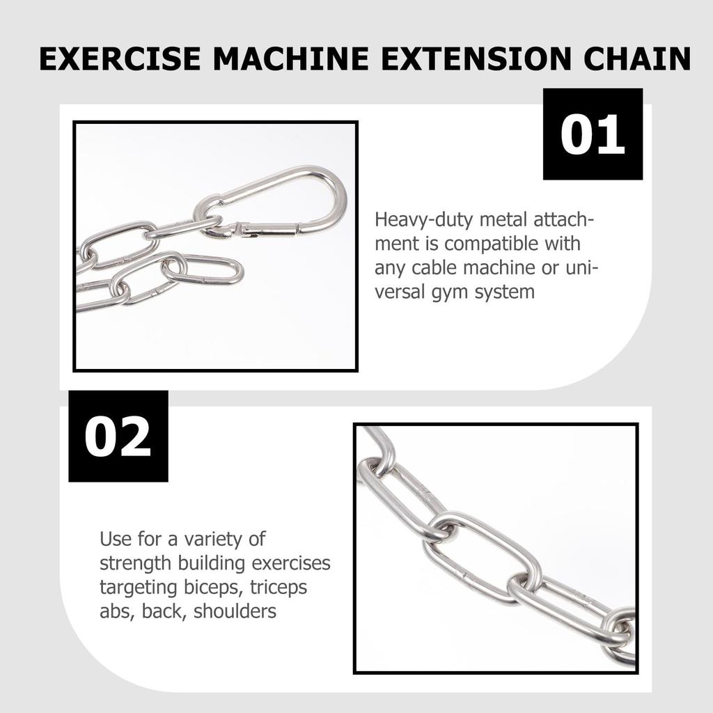 LIOOBO Fitness Chain Fitness Extension Chain 60x4cm Chain M7 Carabiner