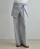 Wednesday Oasis For Woman Striped Wrap Skirt Pants_Grayish Blue(W26Pt08)