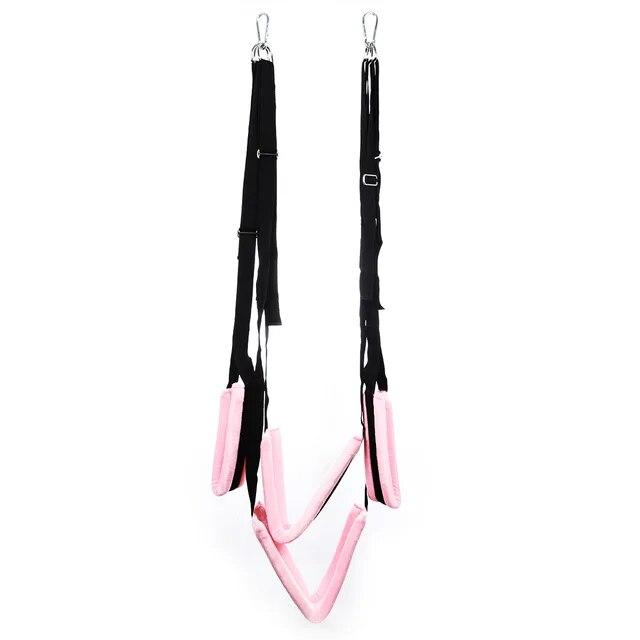 Mykt materiale Sex Swing Erotiske leker med stropp Sele Tau Kjærlighetsmøbler med metallslynge for Bdsm Fetish Bondage Sexstilling