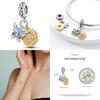 925 Silver Sunflower Butterfly Flower Heart Charm for 3mm DIY Bracelet, Beautifully Beaded DIY Fashion Maker Gifts