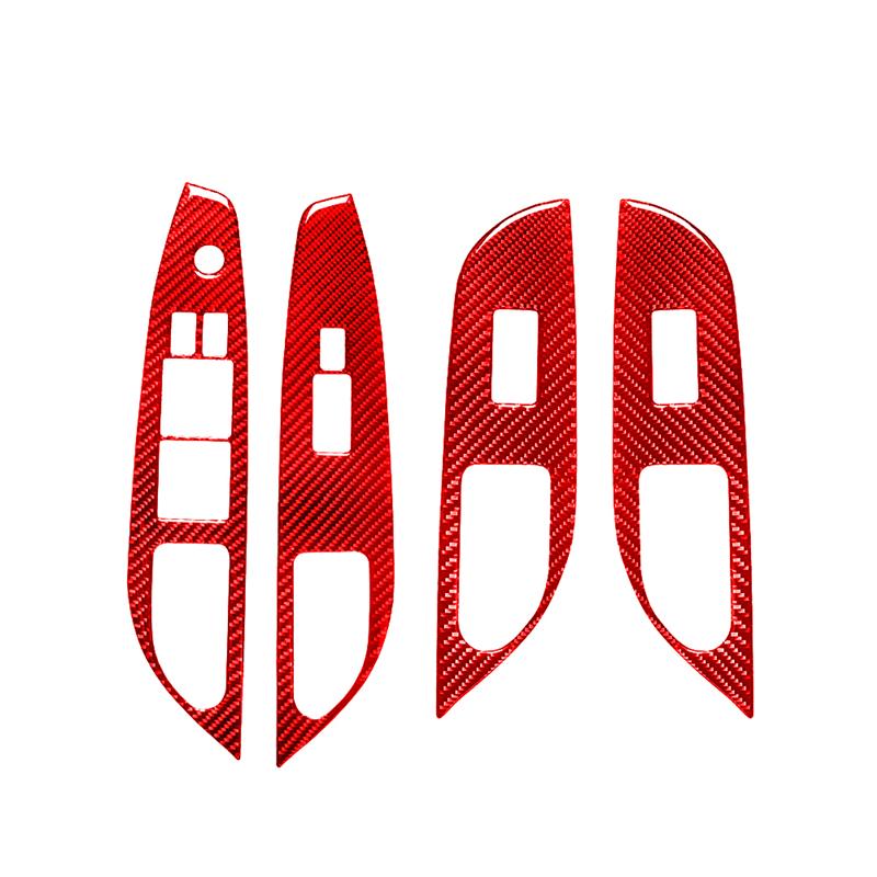 Carbon Fiber Interior Car Windows Control Lifting Panel Trim Cover Frame Sticker For Infiniti G37 SEDAN 2010-2013 Auto Accessori