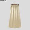 INCERUN Men's Two Piece Sets Oversized T-shirt and Wide Leg Pants Casual Satin Loungewear Outfits
