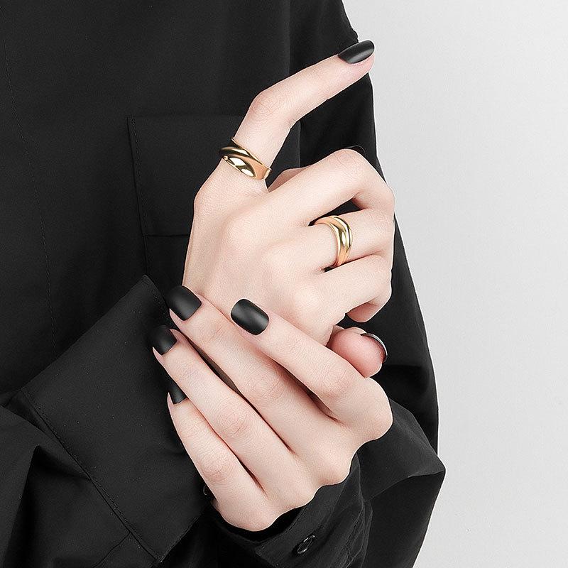 Vintage Exaggerated Irregular Curved Concave Wide Band Open Ring For Women Fashion Statement Jewelry