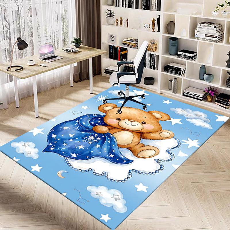 1PC Bear Cloud Extra Large Non-Slip Floor Carpet, Office, Family, Bedroom, Studio - Large Area Rug,Longlasting Material-K0407