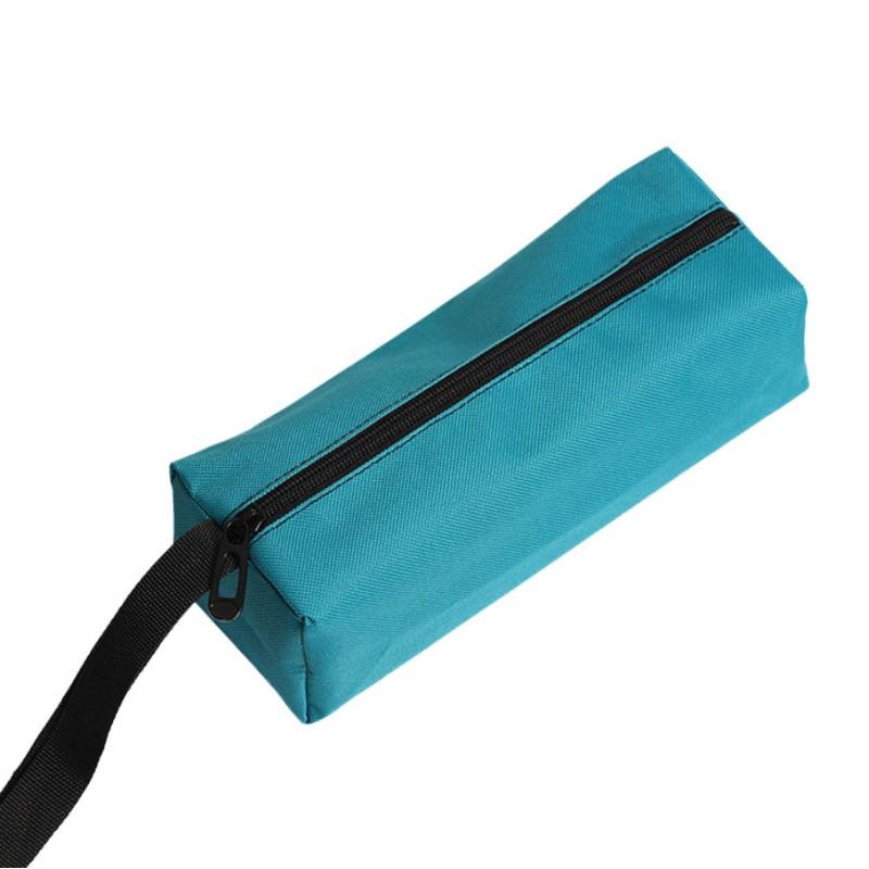 

Hand Tool Bag Thick Canvas Bag for Small Tools Screwdriver Wrench Tweezers Drill Bit Organizer Bag Waterproof Zipper Pouch 25x8.5x7cm синий