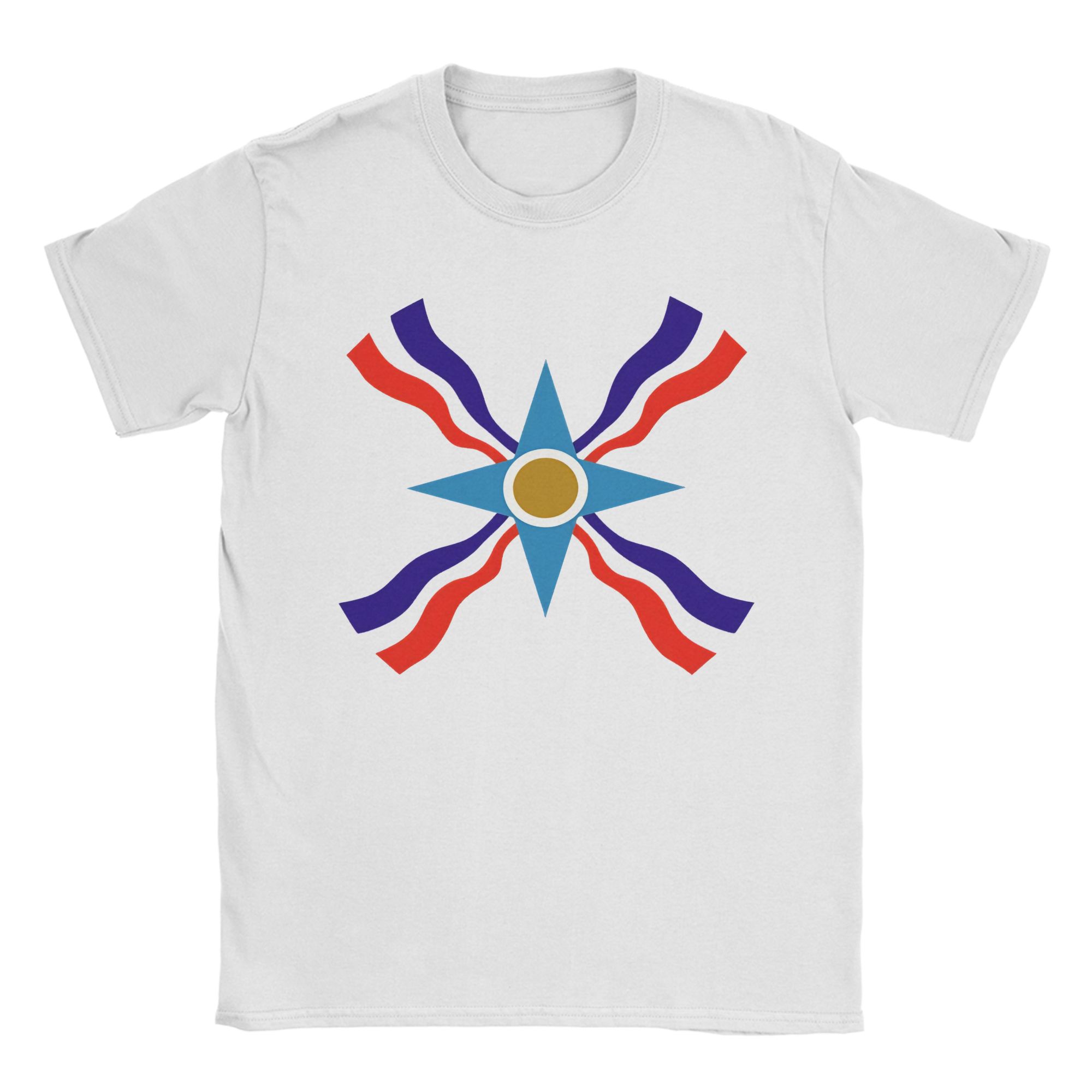 

Vintage T-Shirt Summer Assyrian Flag Popular T-Shirts Cotton Tee Shirt for Man Y2K Retro Big Size Short Sleeve Tees 5XL різнокольоровий