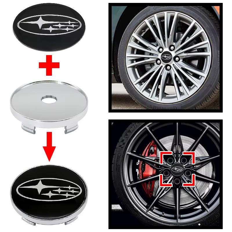4 Pezzi Adesivi per Cerchi Auto in ABS 56mm Decalcomania Tappo Centrale Mozzo Auto Per Subaru STI Forester Impreza Legacy Outback XV BRZ WRX Tribeca