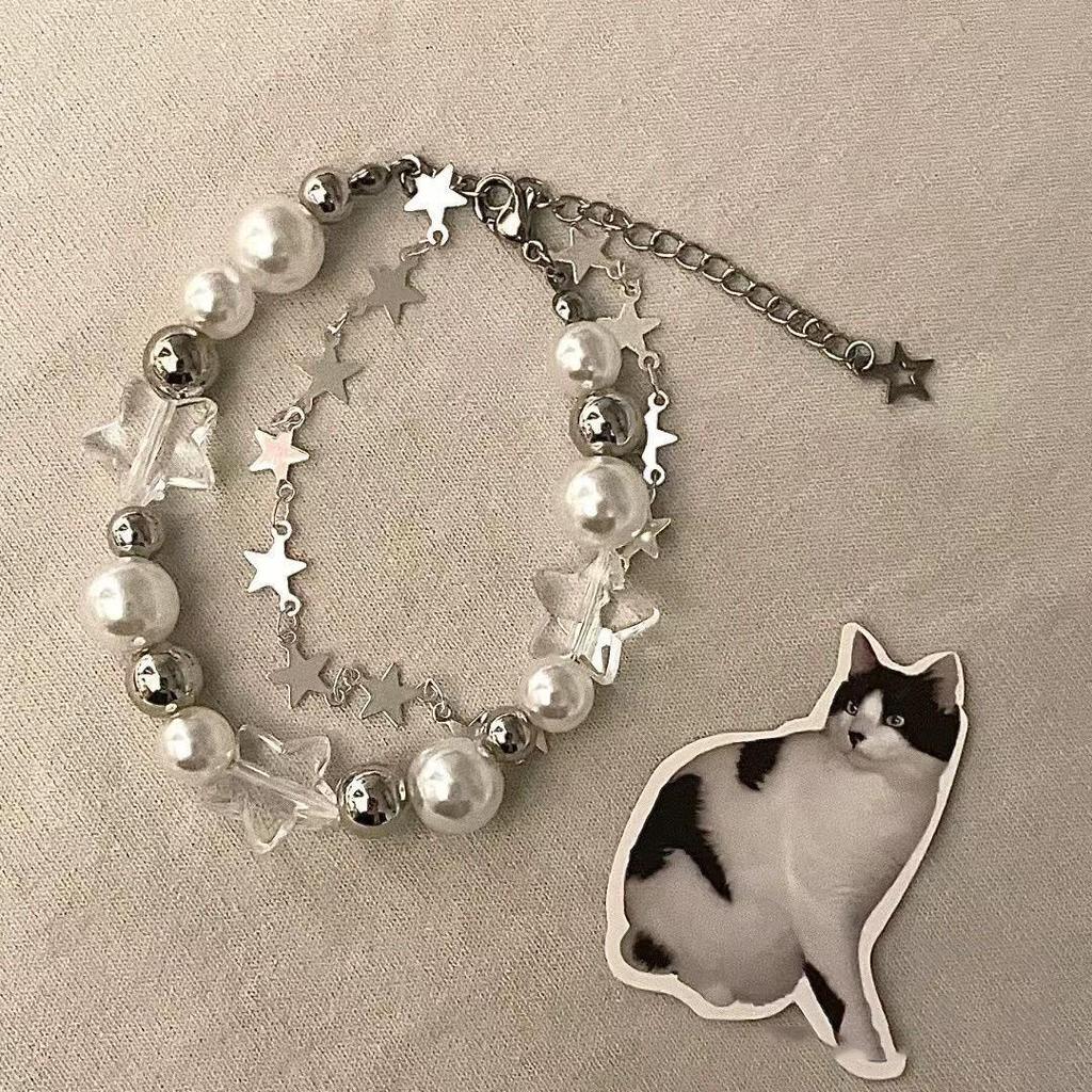 2022 Trendy Beaded Pearl Star Bracelet with Zircon Inlay