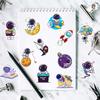 Cute Cartoon Astronaut Stickers Space DIY Kids Toys Gift Decoration Decal for Laptop Scrapbook Phone Luggage Bottles Waterproof