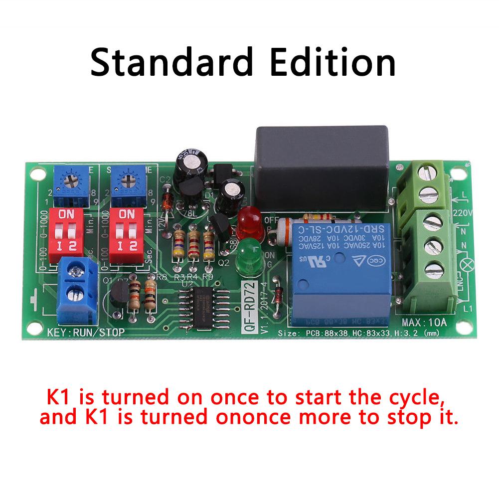 220V Cycle On-Off Relay Module For Timer Operation Equipment, Machine Repeat Test Circuit, Fish Tank Intermittent Pump