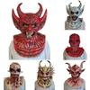 Satanic Latex Mask For Halloween Cosplay With Horns For Costume Parties