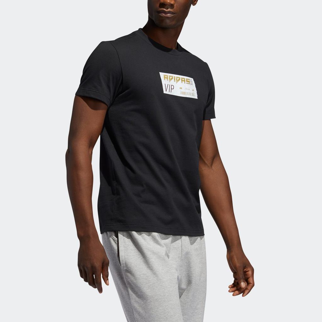 Adidas T Shirts Men's Black Crew Neck Moderate Straight Fit FT2798