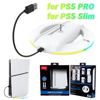 RGB Vertikální stojan Stabilní základna herní konzole Držák základny konzole pro konzoli PS5 Slim pro PS5 Slim diskovou/digitální verzi