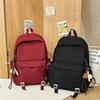 New Solid Color Schoolbag Female Simple Joker Leisure Travel Backpack Large Capacity Junior High School Students Shoulders.