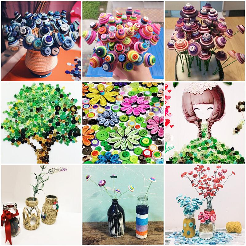 200ps 9mm Clothing Round Button, Candy Color Resin Fancy Decoration Button, DIY Handmade Creative Painting Material Button Set
