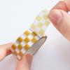 1 Roll Washi Tape Sticky Adhesive Clear Print Removable Fade-resistant Scrapbooking Washi Checkerboard Pattern Paper Tape for Kids