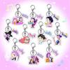 Cute Kpop Demon Hunters Keychains Rumi Mira Zoey Anime Peripheral Acrylic Pendant Backpack Pendant Decoration Fans Toys Gifts