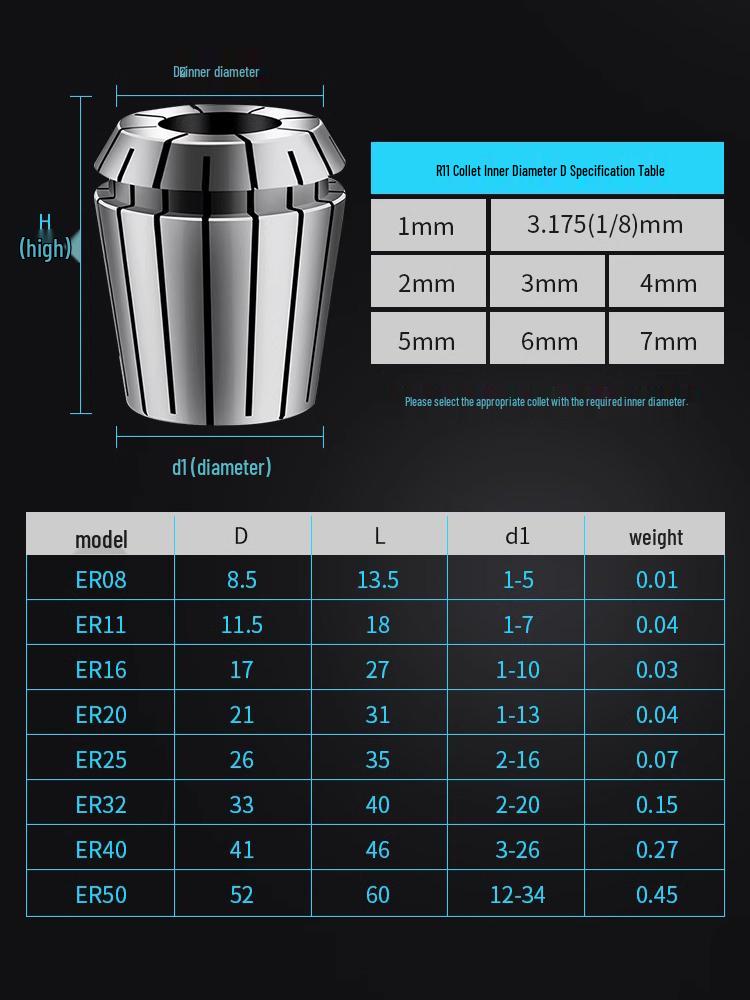 High Precision CNC ER8 & ER16 Collet Engraving/Machining Tool Holder
