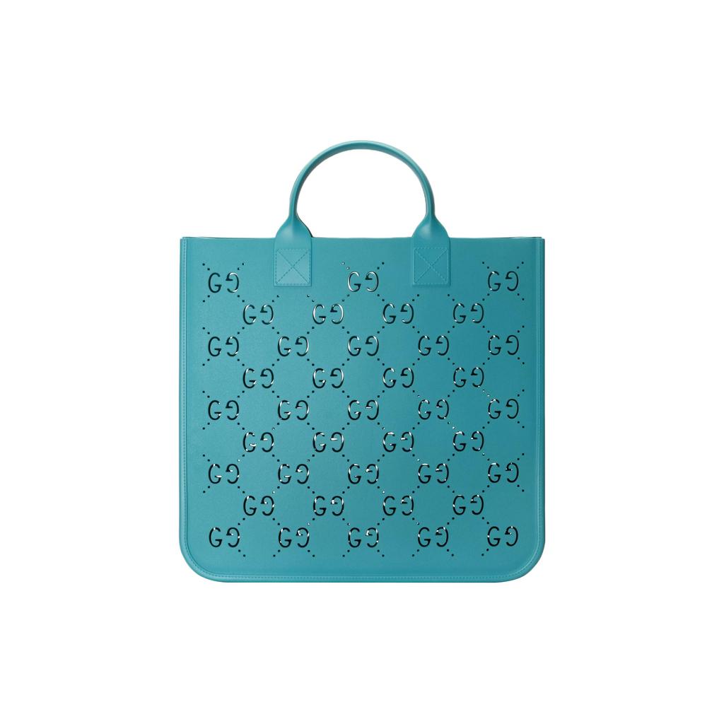 Gucci GG Perforated Neoprene Tote Bag Turquoise Top Handle Handbag for Kids Daily Commute 679365-JFO00-4933