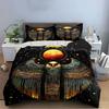Mystic Owl with Moon Wings Bedding Duvet Cover Set  (1*Duvet Cover 2*Pillowcases, without duvet insert)