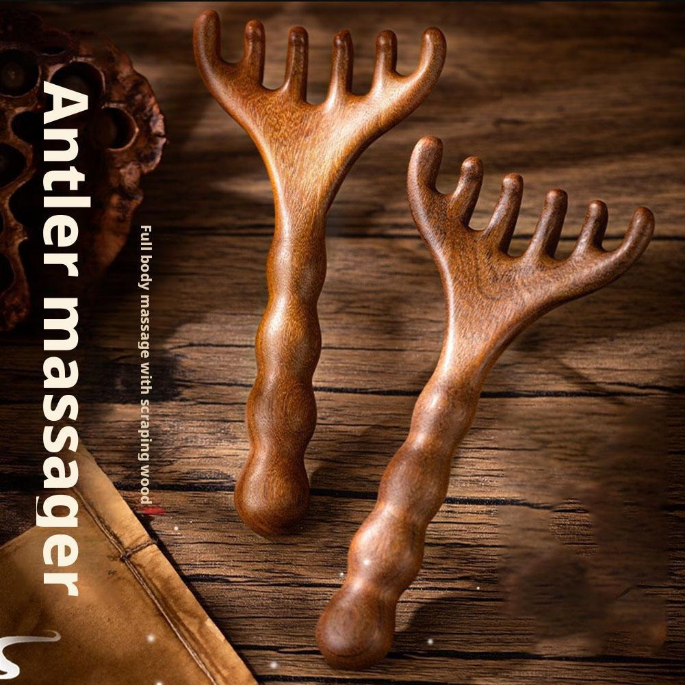 Six-Claw Sandalwood Head Massage Comb Tool Scalp Massage Five Claws Scratch Head Point Scraping Sha Scratch Head Antlers