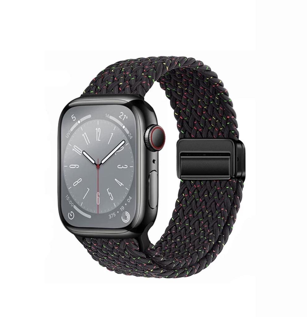 Nowy magnetyczny pasek nylonowy Apple Watch z pętelką dwuczęściową i magnetyczną klamrą.