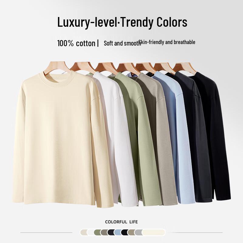 JEANSWEST LIFE Men's Letter Print Cotton Long Sleeve T-Shirt