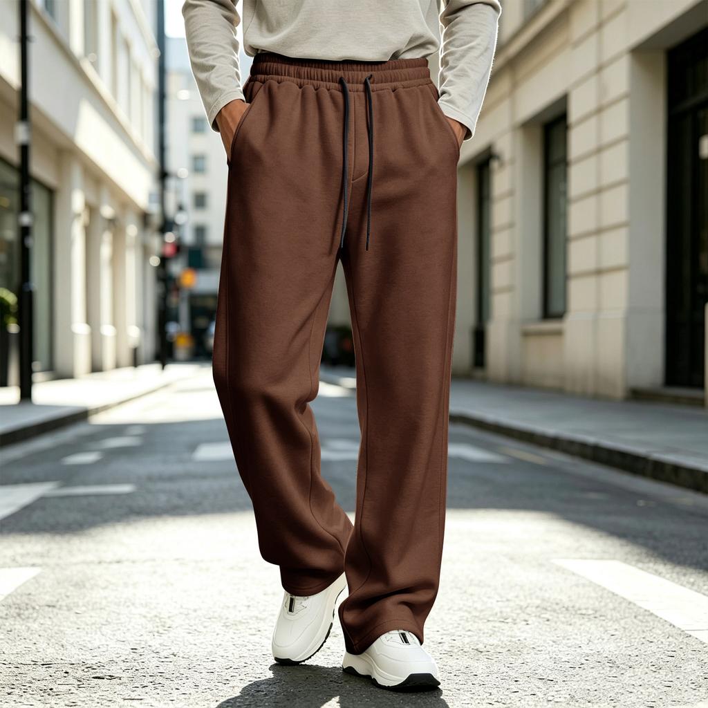 Pantaloni da Jogging Larghi da Uomo a Vita Alta, Vestibilità Larga, Casual, Colorati, per l'Autunno