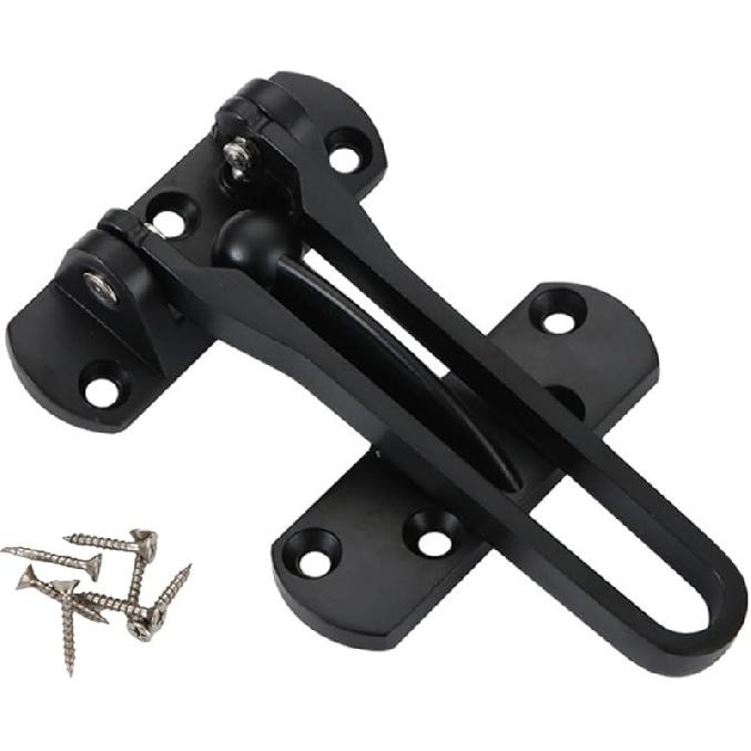 TopHomer Swing Bar Door Lock Inner Door Chain Lock Zinc Alloy Hotel Door Latch Lock for Home Security Easy to Install (Black)