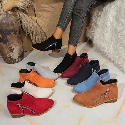 Plus-size Women's High-heeled Platform Office Shoes Women's Shoes Zipper Style Ankle Boots