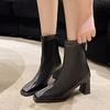 Ankle Boots for Women High Heels Dress Shoes for Woman Chunky Luxury Pumps 2025 Winter Designer Chelsea Botas De Mujer