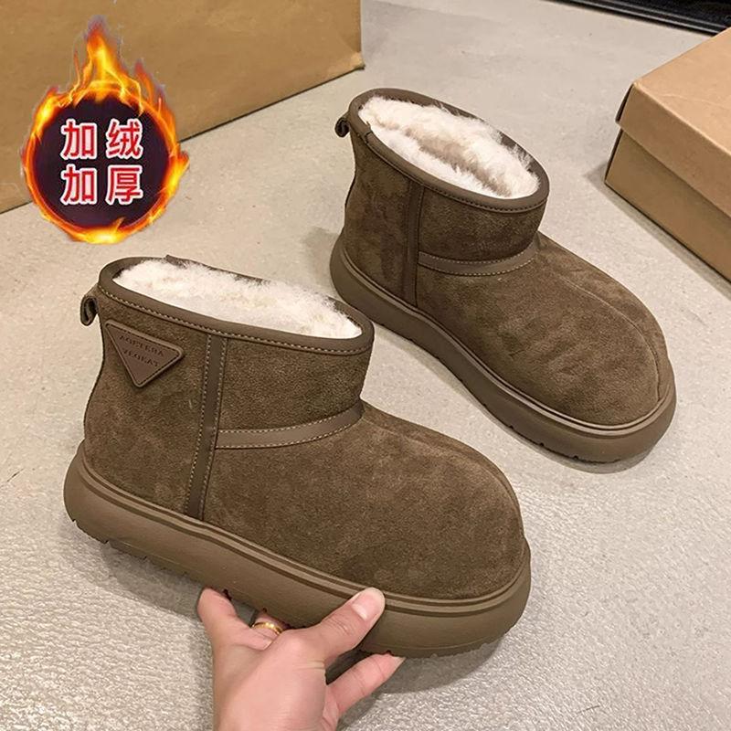 Big head snow boots women's velvet thickened cotton shoes winter new thermal shoes snow cotton snow shoes bread shoes