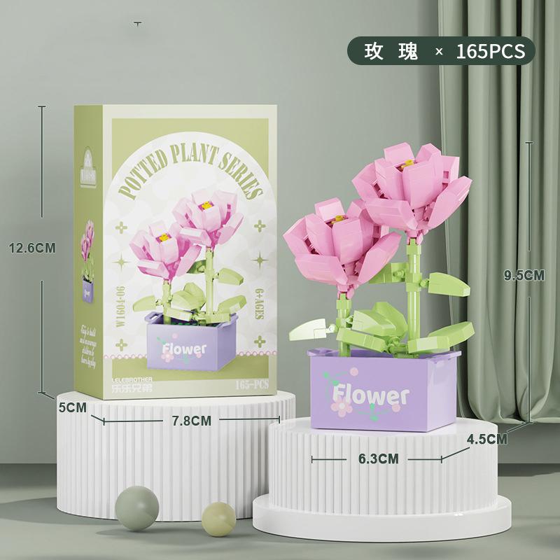 Bukiet Kwiatów Mini Klocki Konstrukcyjne Zestaw Kwiatów 3D DIY Kreatywne Rośliny Mikro Klocki do Dekoracji Domu Prezent dla Dziewczynki Dorosłych Dzieci