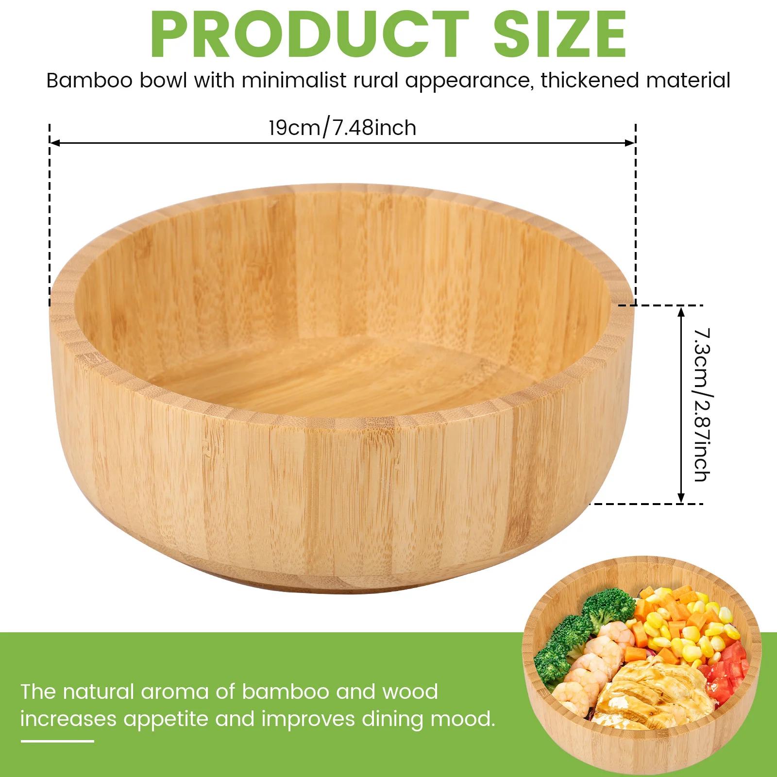 

Bamboo Salad Bowl Multipurpose Dessert Fruit Snacks Bowl Extra Large and Large Size for Bread Instant Noodles Pasta Fruit Bowl