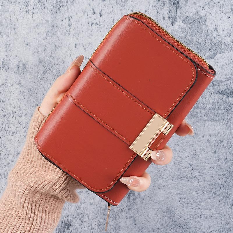 New Fashion Women Wallet Multi-card Slot Large Capacity Billfold Vintage Multi-functional Coin Purse Short Leather Small Purse