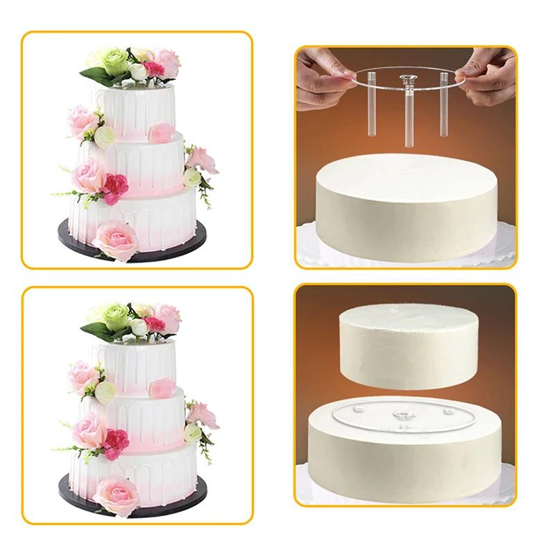 Mehrschichtiger Kuchenständer Aufgehängte Dichtung Kuchenetagenstütze Kuchen Dübelstäbe Set Kuchenständer Stützstrohrahmen DIY Kuchen Deko