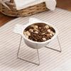 Cute Stainless Steel Raised Cat Bowl Tilted Neck Guard with Stand Cat Food Bowls Slanted Pet Feeder Pet Supplies