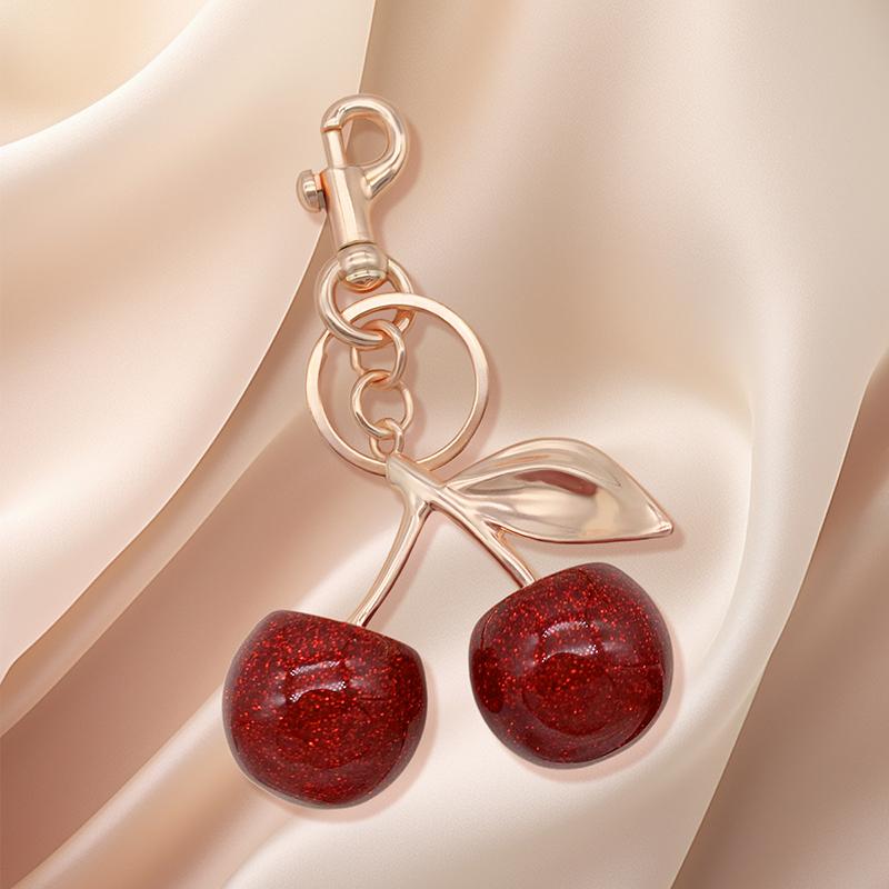 Cherry Fruit Bag Pendant Keychain for Handbag Girls Creative Key Chains Jewelry Women's Gift Car Decoration