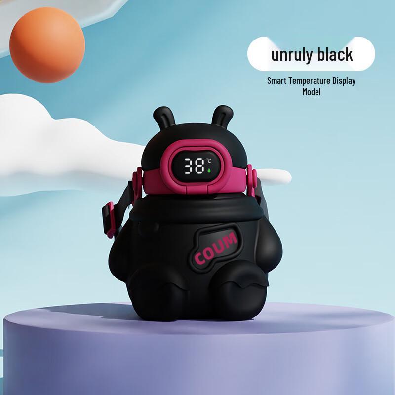 MRSIKEY Kids Insulated Thermos with Straw and Temperature Display