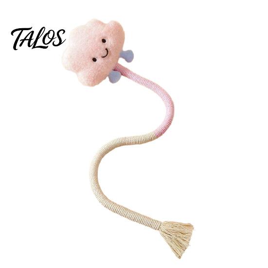 Talos Cotton Rope Cat Toy, Silent Plush Cloud Carrot Cheese Chew Stuffed Crocodile Toy for Indoor Cats Teething Relief, Interactive Play