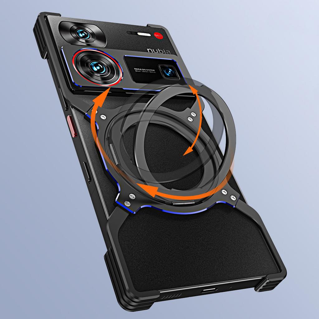 For ZTE Nubia Z60 Ultra/Z60 Ultra Leading Kickstand Case Metal Bumper Magnetic Phone Cover