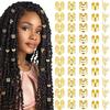 40 Stück Legierung Haarschmuck für Zöpfe Dreadlock Zubehör Metall Zopfclips Nicht-stechende Ohrclips Bartperlen Haarmanschetten Clips